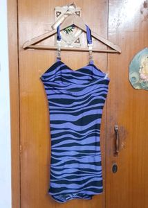 imported New fancy Striking Zebra Print Mini dress
