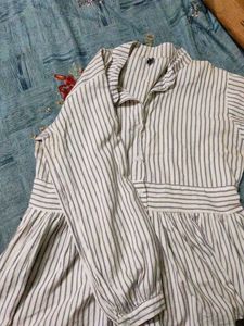 Striped Peplum Blouse Top