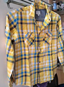 Attractive Yellow Checkered Casual Shirt - Unisex