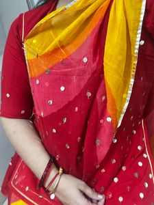Vibrant Red Rajasthani dress
