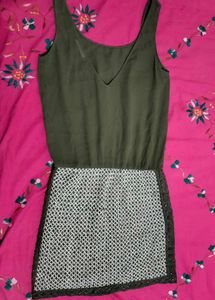 Olive Green Dress/ Zara Trafaluc Dress