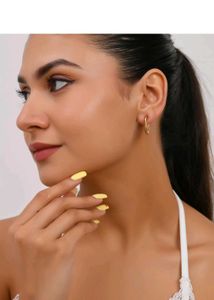 Gold Star Hoop Antiturnish Earrings