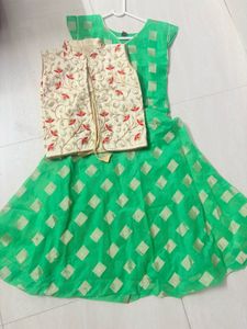 Green Embroidered Dress