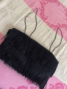 Fringe Black Two-Piece Set
