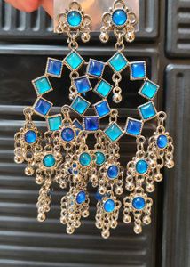 Boho Earrings with Pink &amp; Orange Stones