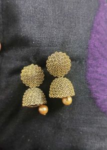 Gold Tone Jhumka Earrings