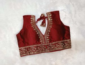Maroon South Silk Blouse