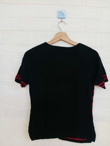 Stylish Red &amp; Black Striped Top
