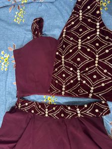 Maroon Designer Lehenga Choli Set