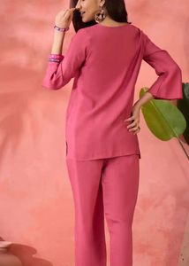 Pink Floral Kurta &amp; Pants Set
