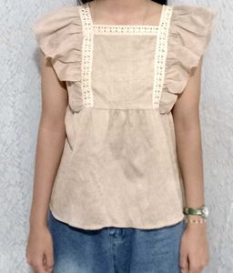 Lace Trim Square Neck tops