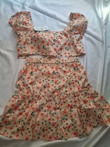 Floral Two-Piece Skirt Set