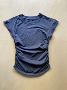 THE LABEL LIFE Blue Ruched T-Shirt