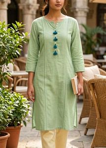 casual green kurti