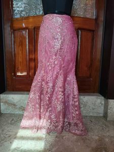 Elegant Pink Floral Fairycore Skirt