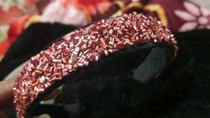 Pink Beaded Hairband