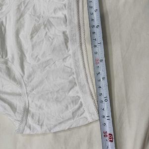 🪔 White Cotton Briefs with Lace Trim