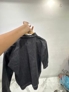 Unisex Black Charcoal Denim Jacket