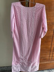 Pink Embroidered Kurta