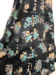 Floral Sleeveless Long Shirt  Dress Like One Piece