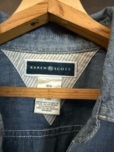 Cute Denim Tie-Front Crop Top