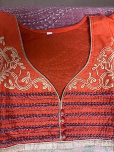 Orange &amp; White Paisley Kurta
