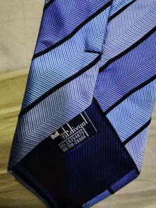 Striped Blue Tie-100 % silk