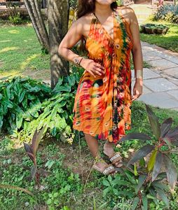 Tie-Dye Halter Dress