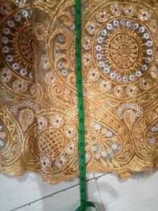 Exquisite Golden Lehenga Skirt