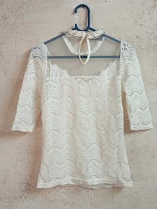 Elegant White Lace Top