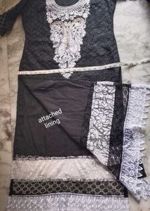 Brand new embroidery black long kurta salwar set