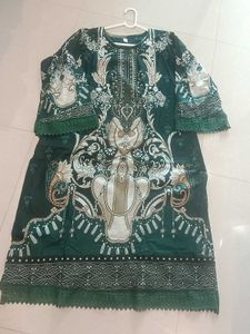 Elegant Green Printed Kurta and plazo with dupatta
