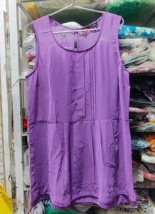Effortless Style Lavender Chiffon Peplum Top