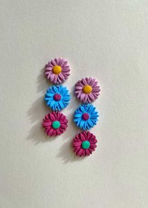 Triple Daisy Chain Earrings