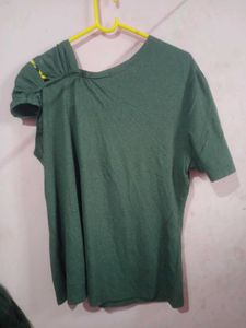 Stylish Green Textured Knit Top