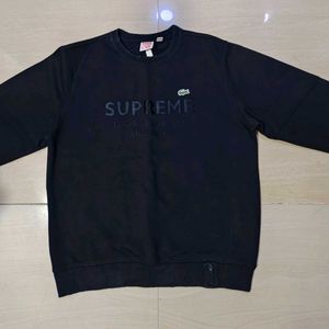Supreme X LACOSTE Crewneck Black Sweatshirt