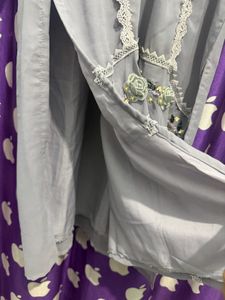 Elegant Grey Kurta Set with Embellishments