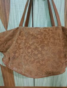 Unique Brown Embossed Hobo Bag