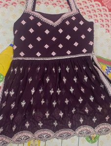 Embroidered Purple Kurta Set with Dupatta