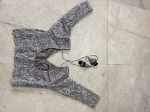 Elegant Silver Sequin Blouse