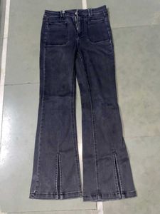 Women's Flared Jeans with Slit