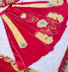 Traditional Red Embroidered skirt and jacket set