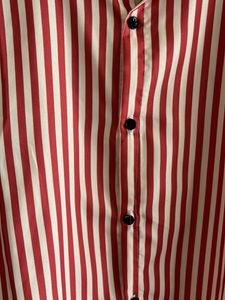 Classic Red &amp; White Striped Button-Up Shirt