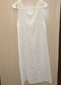 Sheer White Textured Dress
