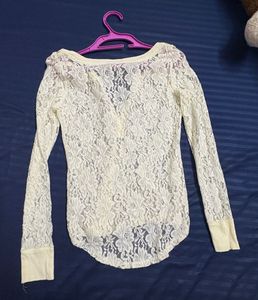 Sheer Lace Long Sleeve Top