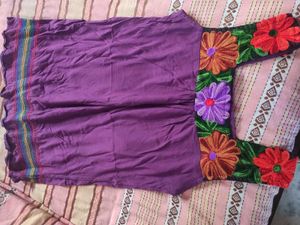 Purple Embroidered Dress