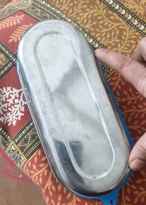 Vintage Stainless Steel &amp; Blue Tupperware tiffin