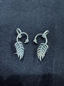Oxidised Feather Earrings