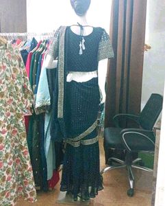 Stylish Black Sequined Lehenga Choli