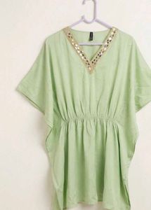 Kaftan with pant and Mirror Work Coord